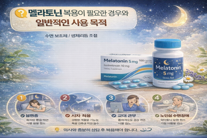 멜라토닌 복용이 필요한 경우와 일반적인 사용 목적